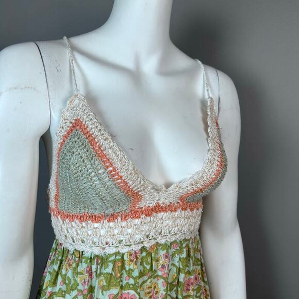Miss June maxi dress small crochet baby doll tassel floral India boho hippie - Picture 5 of 16